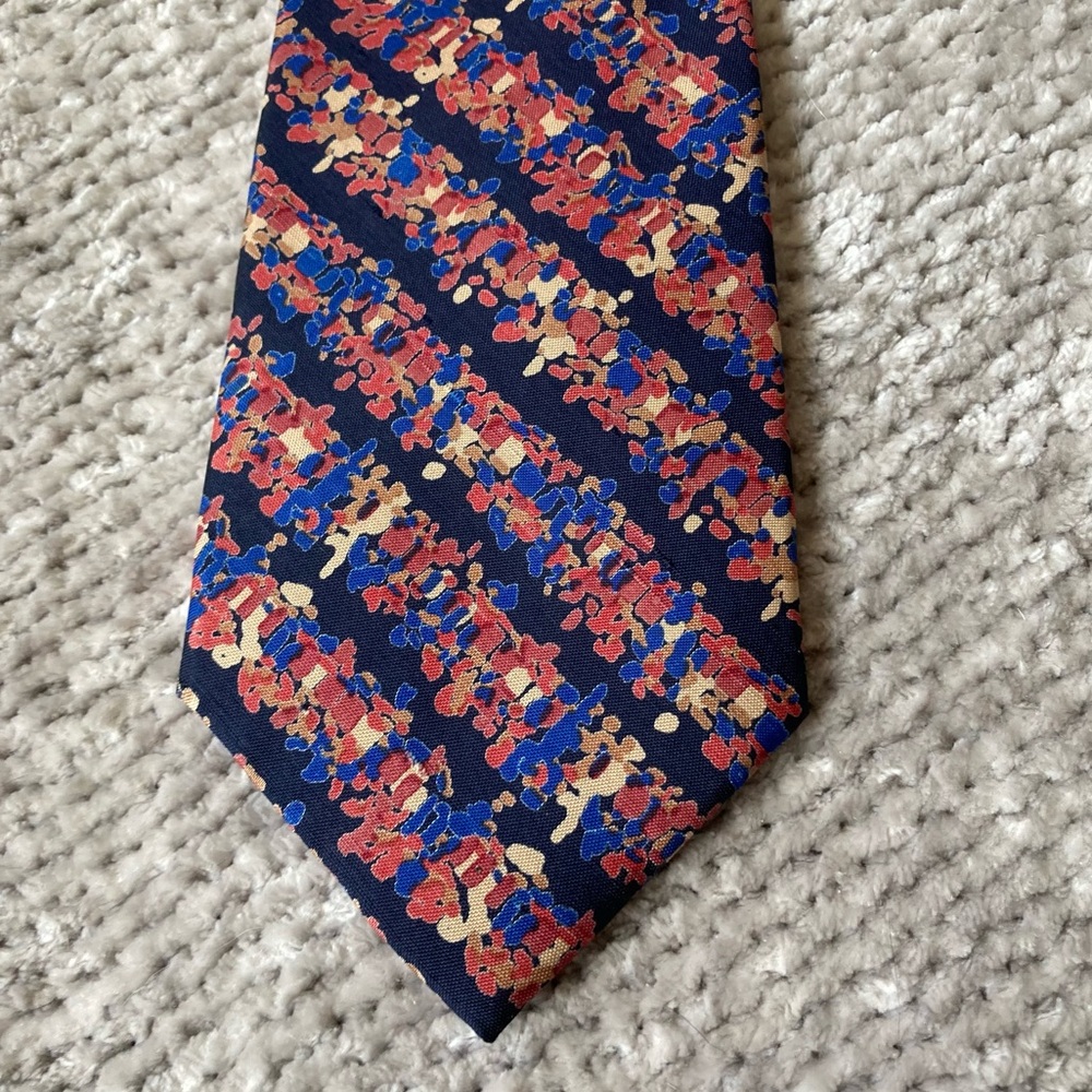 Jim Thompson Vintage Silk Tie Wavy Dots Print Thai‎ Silk Retro Classic Quality